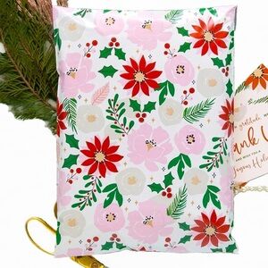 12 Festive Red  Poinsettias Mailers, 10X13, BUY NOW PRICE